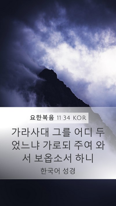 요한복음 11:34 KOR Bible Verse Image