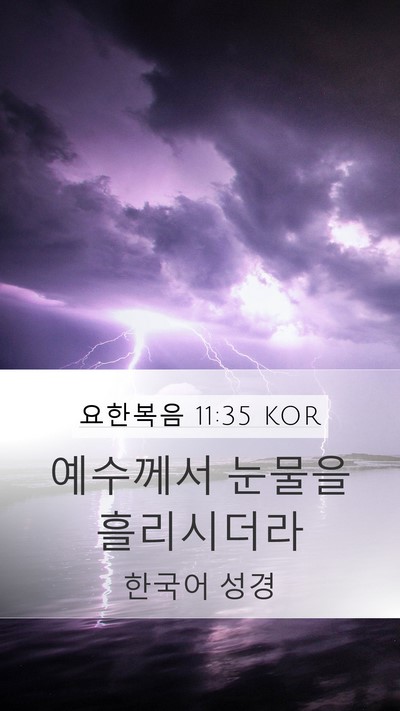 요한복음 11:35 KOR Bible Verse Image