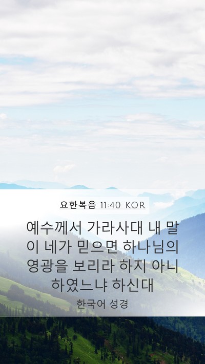 요한복음 11:40 KOR Bible Verse Image