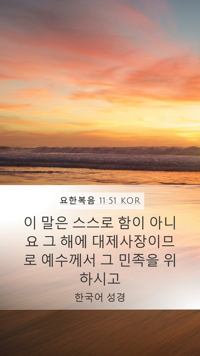 요한복음 11:51 KOR Bible Verse Image