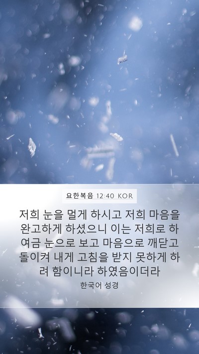 요한복음 12:40 KOR Bible Verse Image
