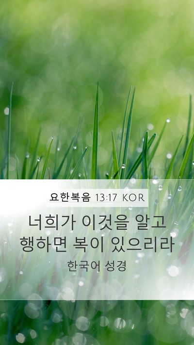 요한복음 13:17 KOR Bible Verse Image