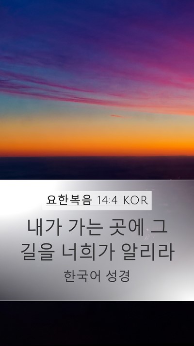 요한복음 14:4 KOR Bible Verse Image