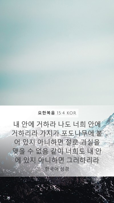 요한복음 15:4 KOR Bible Verse Image