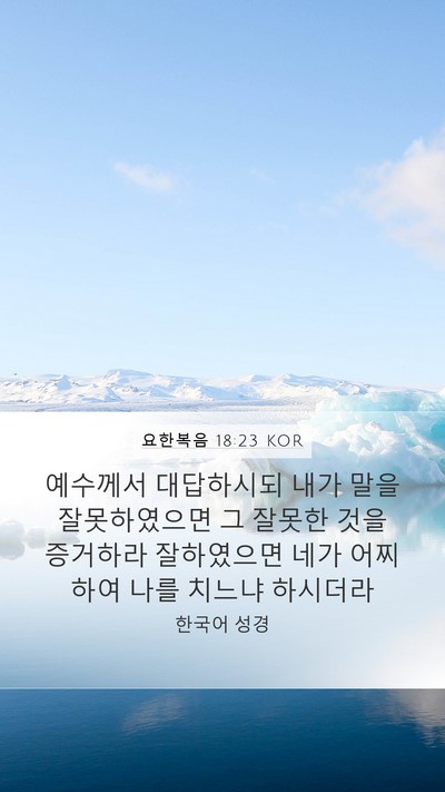 요한복음 18:23 KOR Mobile Phone Wallpaper - 예수께서 대답하시되 내가 말을 - Mobile Bible Verse Wallpaper