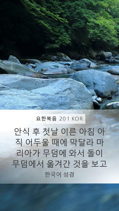 요한복음 20:1 KOR Bible Verse Image