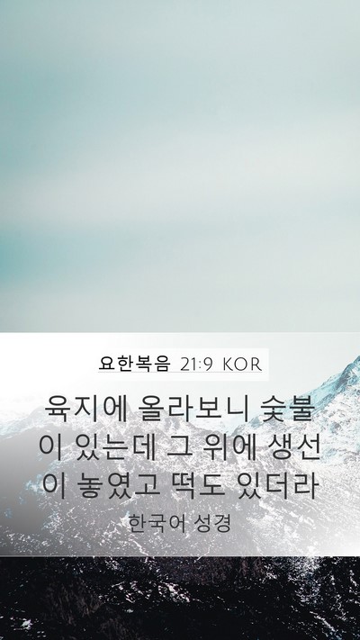 요한복음 21:9 KOR Bible Verse Image