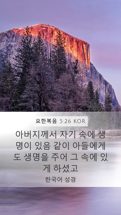 요한복음 5:26 KOR Bible Verse Image