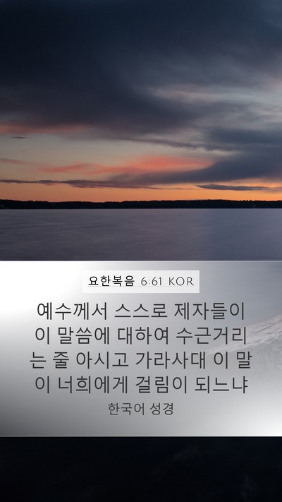요한복음 6:61 KOR Bible Verse Image