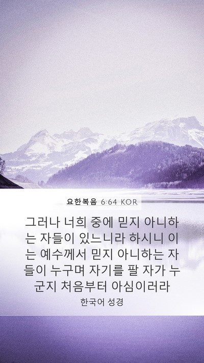 요한복음 6:64 KOR Bible Verse Image