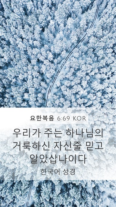 요한복음 6:69 KOR Bible Verse Image