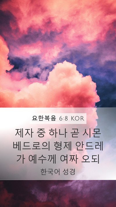 요한복음 6:8 KOR Bible Verse Image