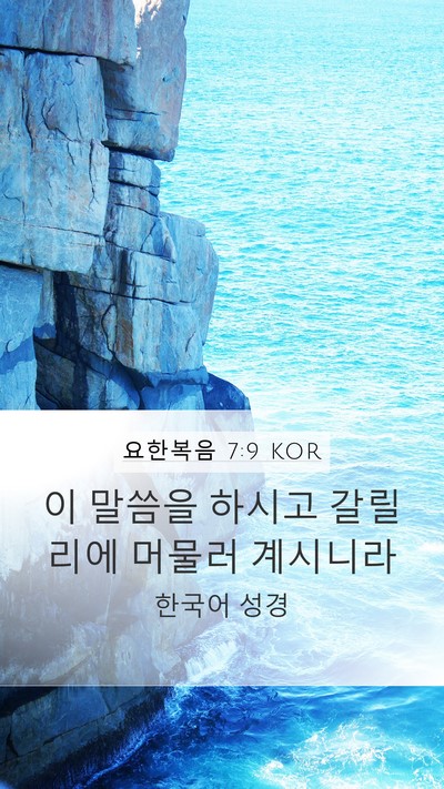 요한복음 7:9 KOR Mobile Phone Wallpaper - 이 말씀을 하시고 갈릴리에 머물러 - Mobile Bible Verse Wallpaper