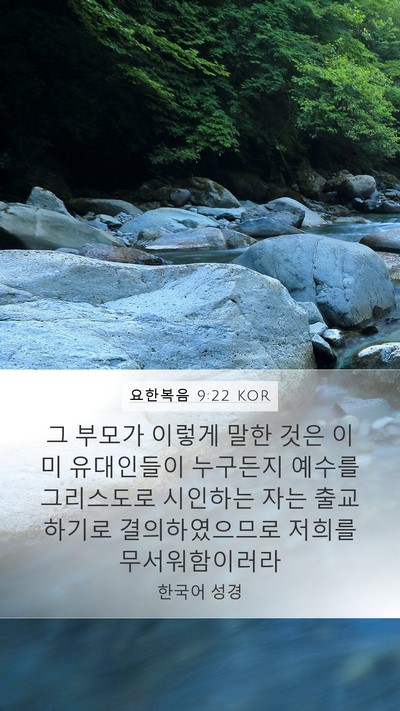 요한복음 9:22 KOR Bible Verse Image