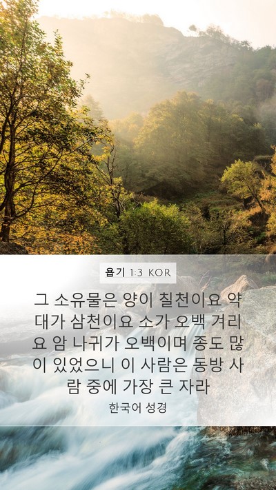 욥기 1:3 KOR Bible Verse Image