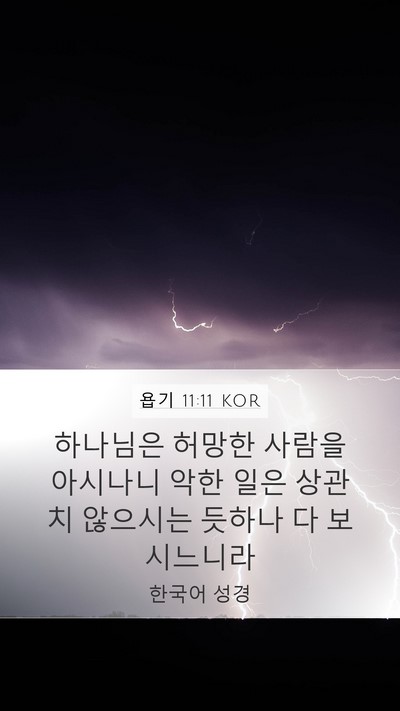 욥기 11:11 KOR Bible Verse Image