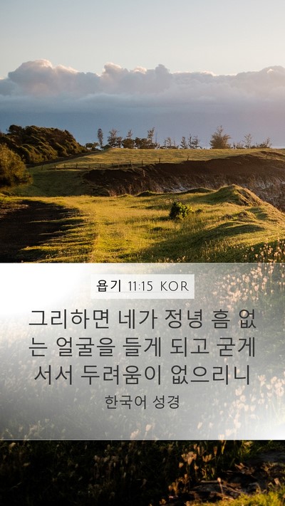 욥기 11:15 KOR Mobile Phone Wallpaper - 그리하면 네가 정녕 흠 없는 얼굴을 - Mobile Bible Verse Wallpaper