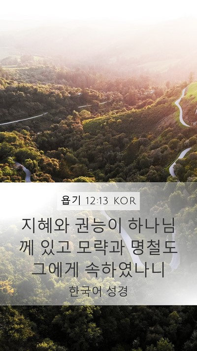 욥기 12:13 KOR Bible Verse Image