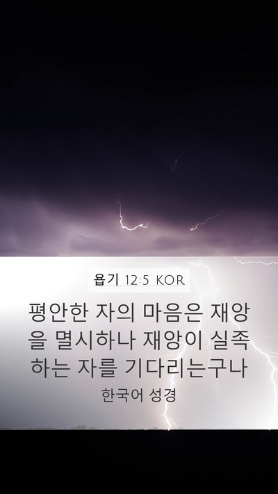 욥기 12:5 KOR Bible Verse Image
