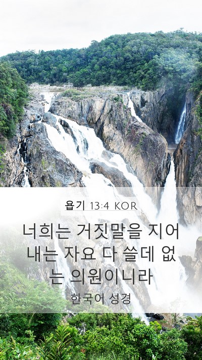 욥기 13:4 KOR Bible Verse Image