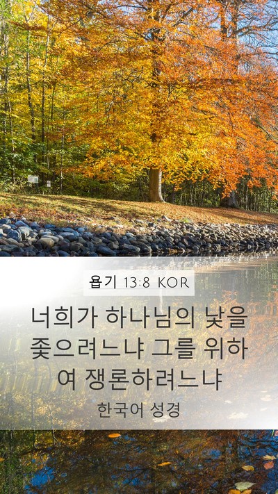 욥기 13:8 KOR Mobile Phone Wallpaper - 너희가 하나님의 낯을 좇으려느냐 - Mobile Bible Verse Wallpaper