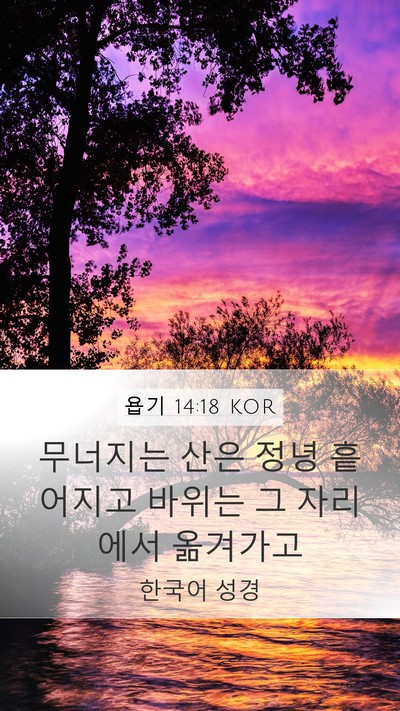 욥기 14:18 KOR Bible Verse Image