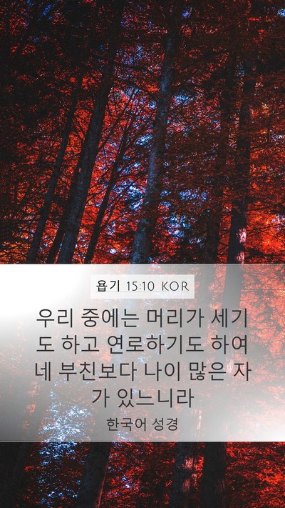 욥기 15:10 KOR Bible Verse Image