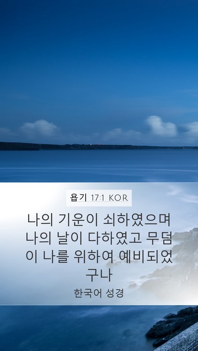 욥기 17:1 KOR Bible Verse Image