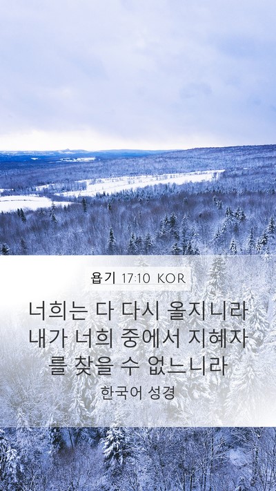 욥기 17:10 KOR Bible Verse Image
