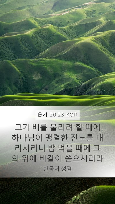 욥기 20:23 KOR Bible Verse Image