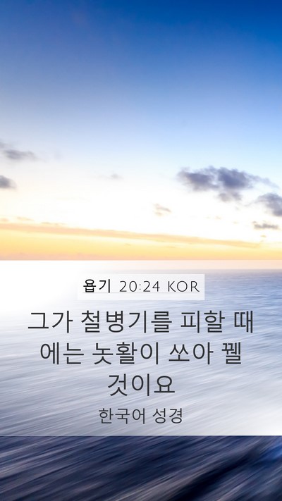욥기 20:24 KOR Bible Verse Image
