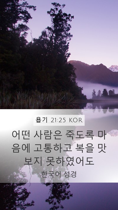 욥기 21:25 KOR Bible Verse Image