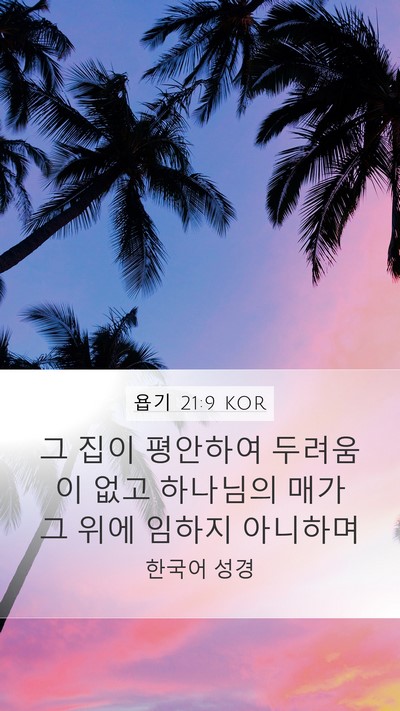 욥기 21:9 KOR Bible Verse Image