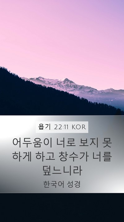 욥기 22:11 KOR Bible Verse Image