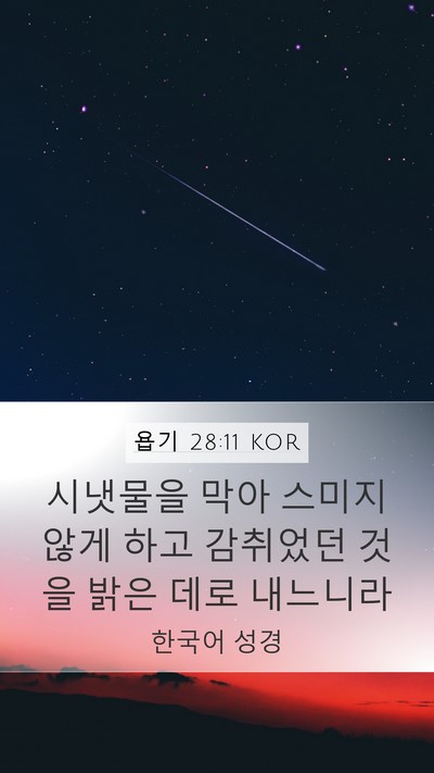 욥기 28:11 KOR Bible Verse Image