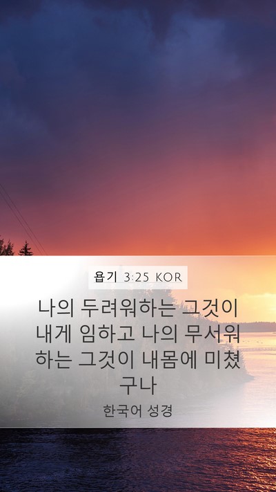 욥기 3:25 KOR Bible Verse Image