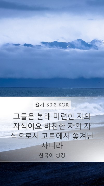 욥기 30:8 KOR Bible Verse Image