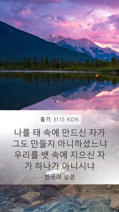 욥기 31:15 KOR Bible Verse Image
