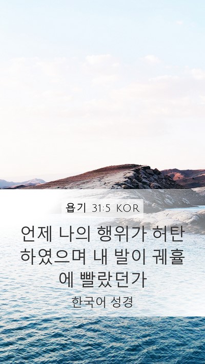 욥기 31:5 KOR Bible Verse Image