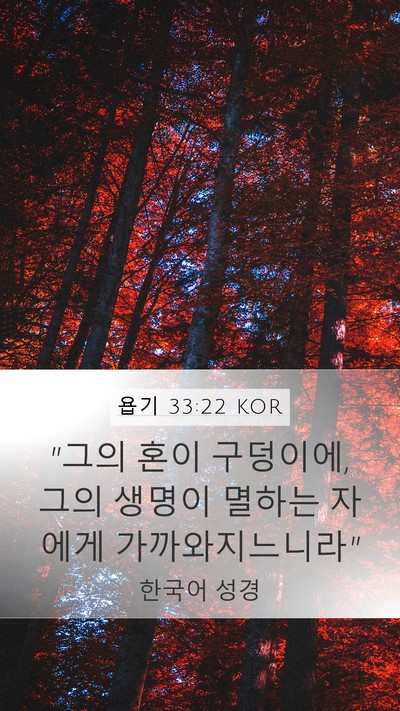 욥기 33:22 KOR Bible Verse Image