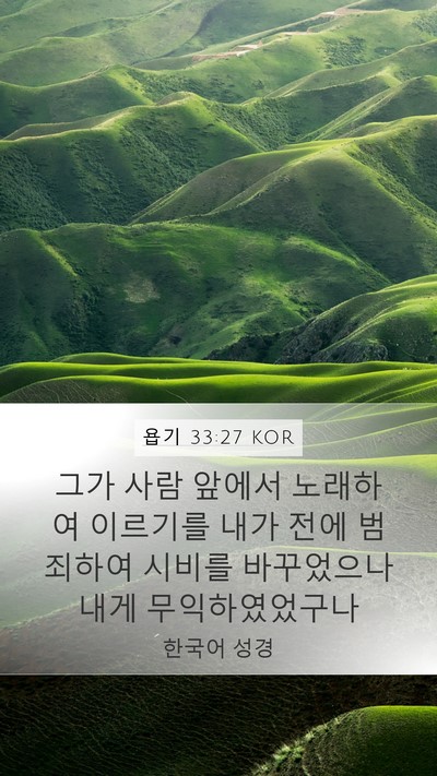 욥기 33:27 KOR Bible Verse Image