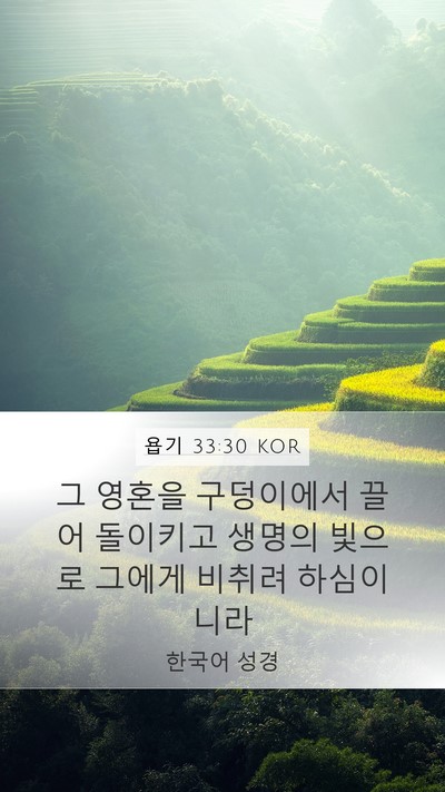 욥기 33:30 KOR Bible Verse Image