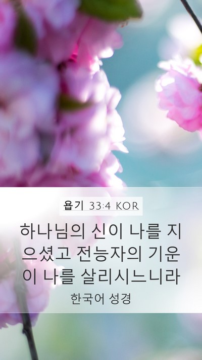 욥기 33:4 KOR Bible Verse Image