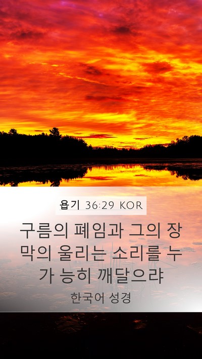 욥기 36:29 KOR Bible Verse Image