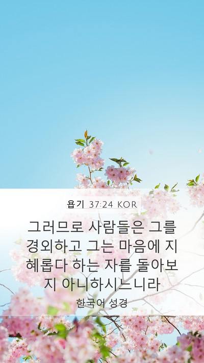 욥기 37:24 KOR Bible Verse Image