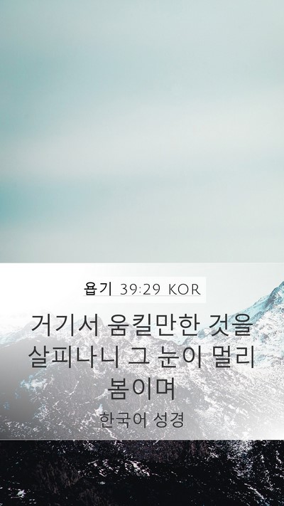 욥기 39:29 KOR Bible Verse Image