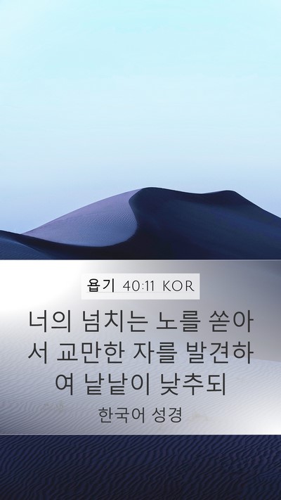 욥기 40:11 KOR Bible Verse Image