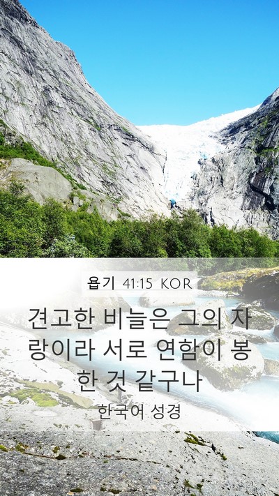 욥기 41:15 KOR Mobile Phone Wallpaper - 견고한 비늘은 그의 자랑이라 서로 - Mobile Bible Verse Wallpaper