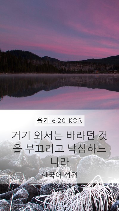 욥기 6:20 KOR Bible Verse Image