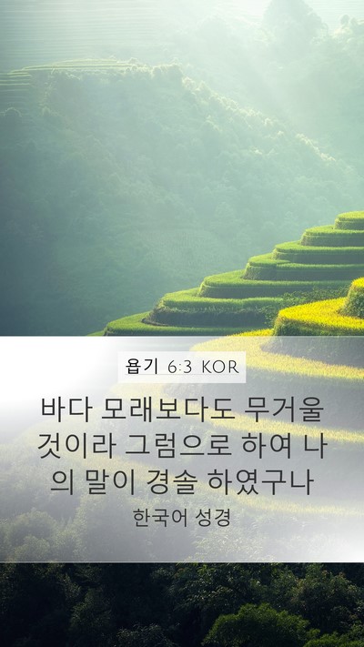 욥기 6:3 KOR Bible Verse Image
